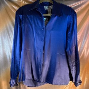 Jonathon Martin for Chicos size S silk navy blue‎ blouse. Gorgeous! 40” chest